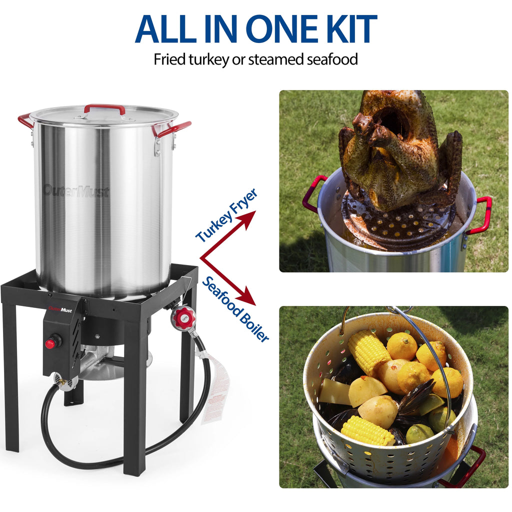 30 QT Turkey Fryer with Basket and Burner Set M2137