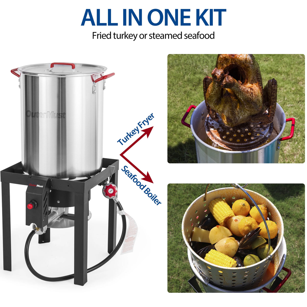 30 QT Turkey Fryer with Basket and Burner Set M2137