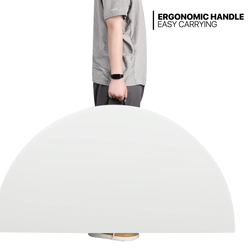 5Ft White Bi-Fold Plastic Table Set of 5 F8526