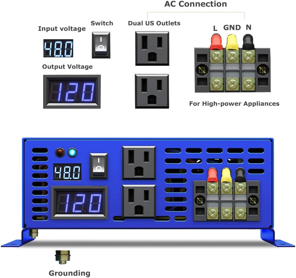 3500 Watt Pure Sine Wave Power Inverter 48V to 120V AC L176