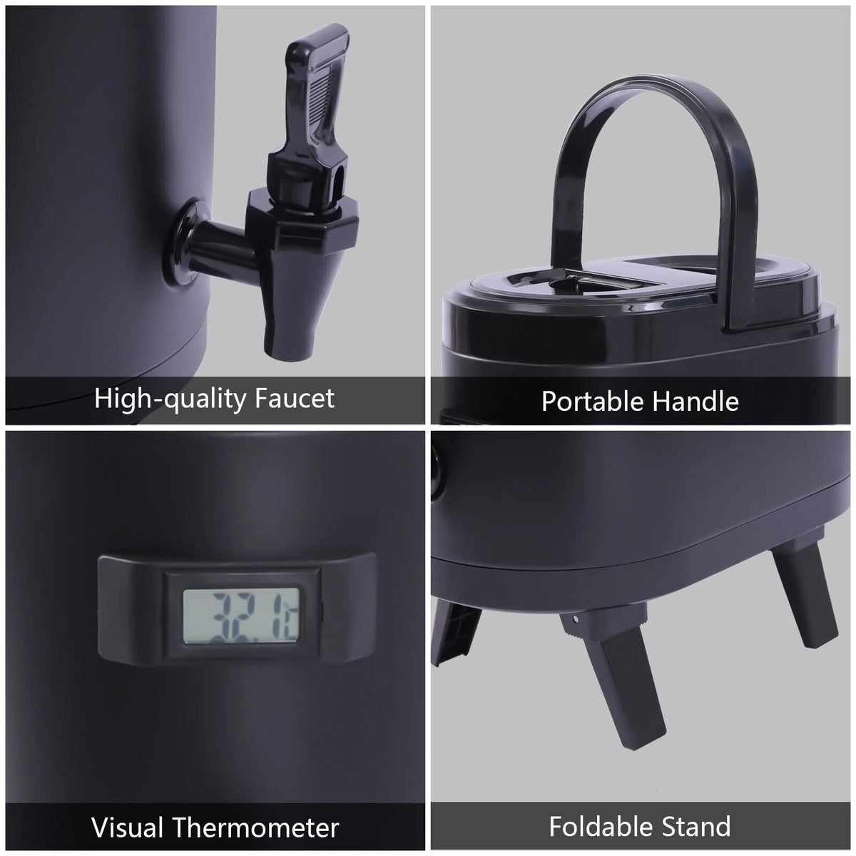 Black Insulated Beverage Dispenser with Handle O529239