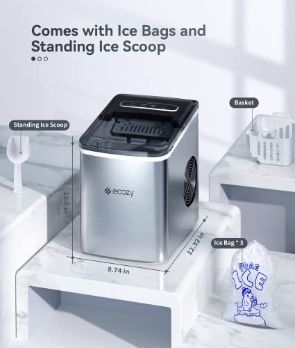 Nugget Ice Maker Countertop 33 lbs Self-Cleaning Stainless Steel V4127