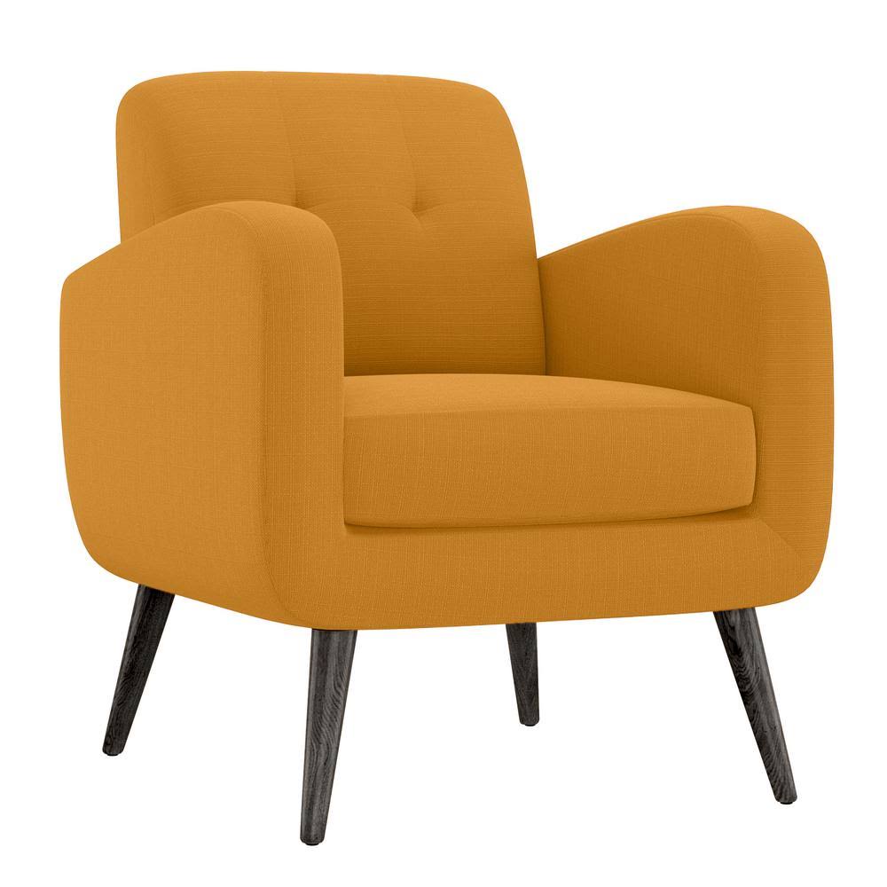 Mustard Yellow Lace Tufted Arm Chair U546836