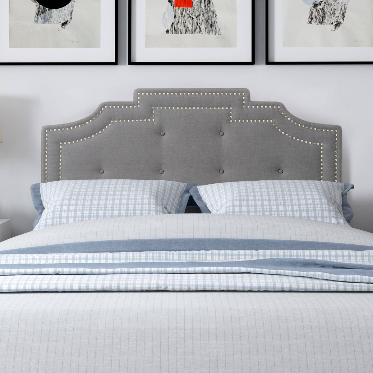 Navy Blue Button Tufted Headboard E1202
