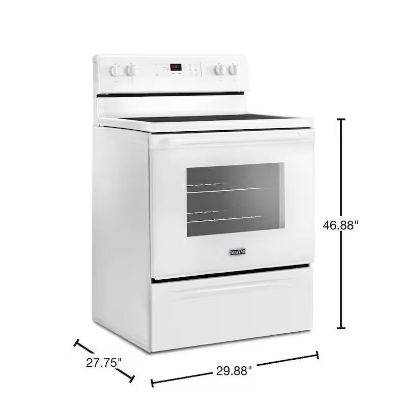 Electric Range with Shatter-Resistant Cooktop in White X699276