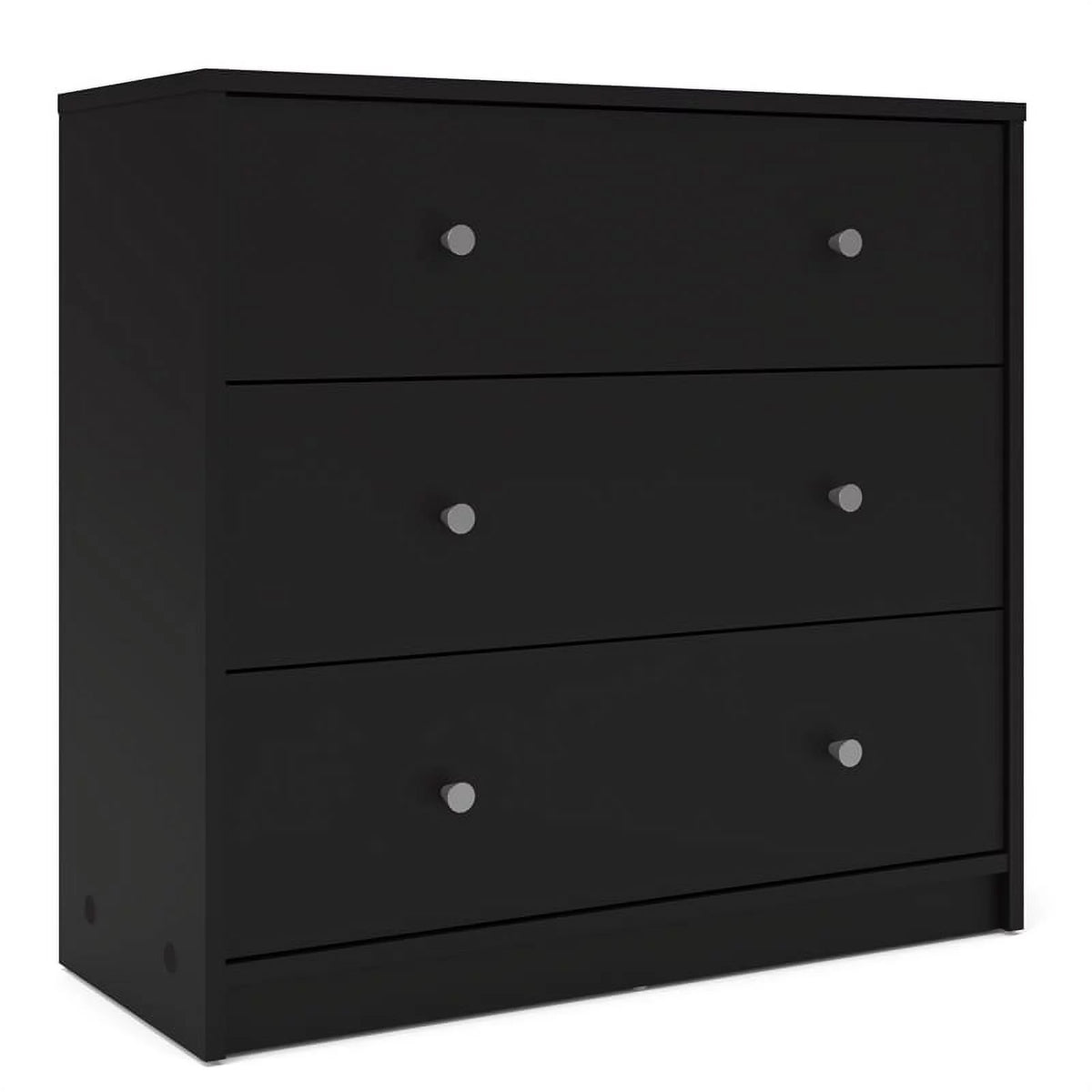 Black 3 Drawer Chest and 6 Drawer Double Dresser Set G553