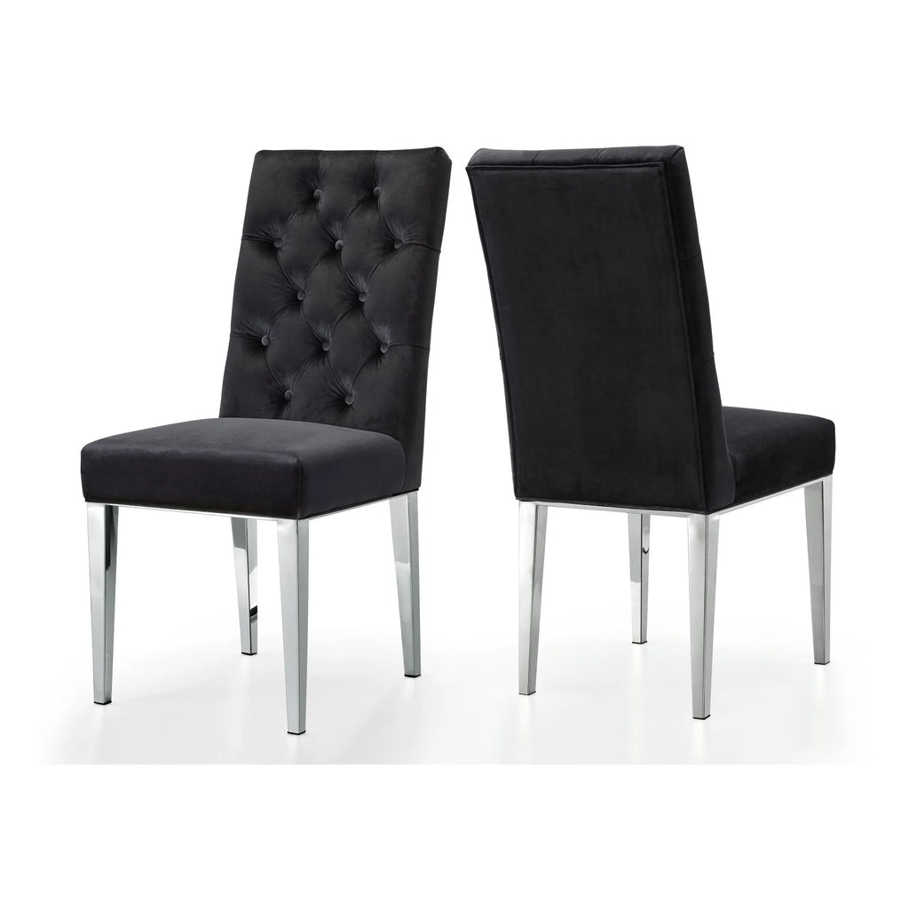 Black Velvet Dining Chair Set of 2 A7465