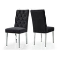 Black Velvet Dining Chair Set of 2 A7465
