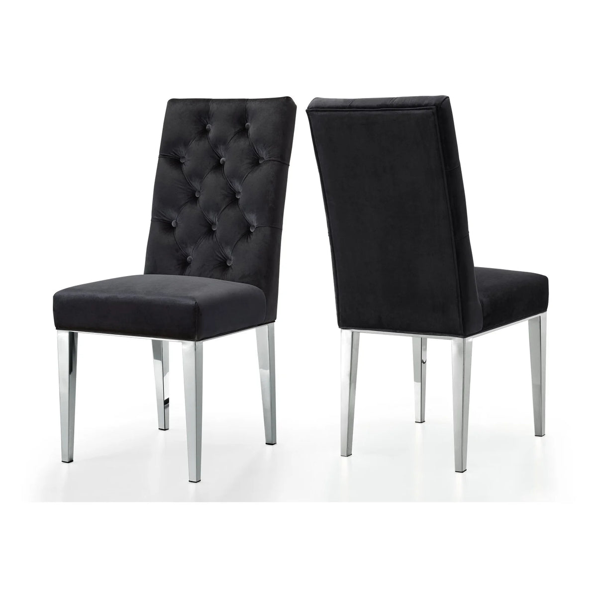 Black Velvet Dining Chair Set of 2 A7465