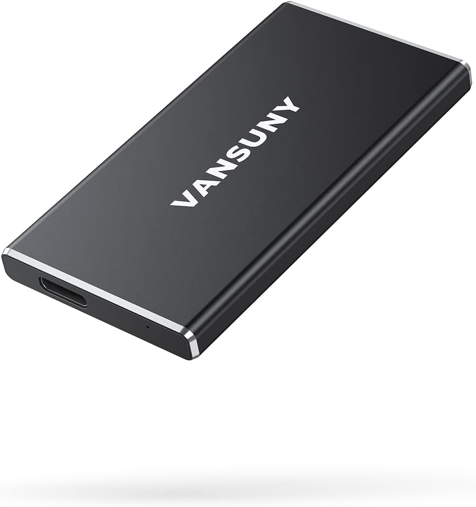 1TB Portable External SSD, USB 3.1, Metal Type-C, Black A7069