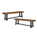 Acacia Wood Outdoor Bench Set of 2 N802