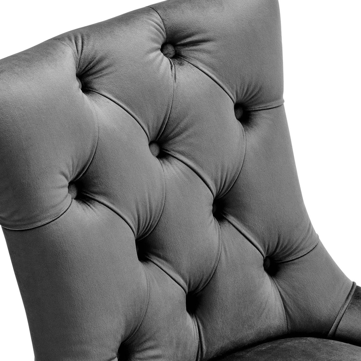White Tufted Performance Velvet Dining Side Chairs Set of 2 S9394