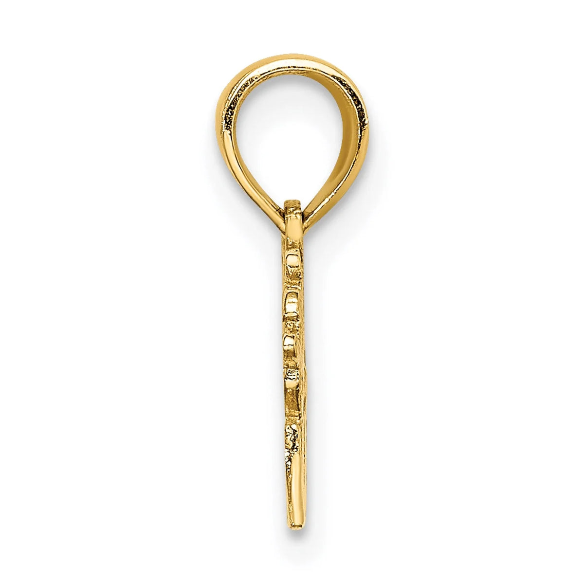 10K Yellow Gold Tennis Pendant Charm with Rope Chain Necklace 20'' Y447