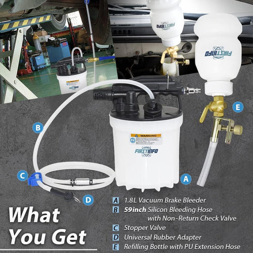 1.8 Liter Vacuum Brake Bleeder Extractor Kit with Silicone Bleeding Hose K33858