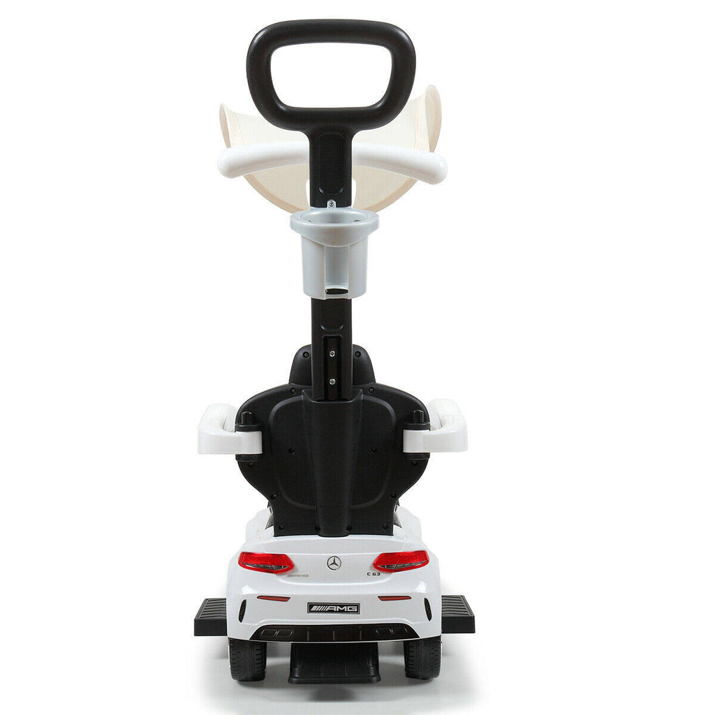 White Toddler Push Car with Canopy M993