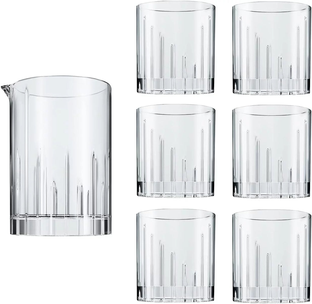 Spinning Crystal Glasses 7 Piece Set with Pitcher B810441