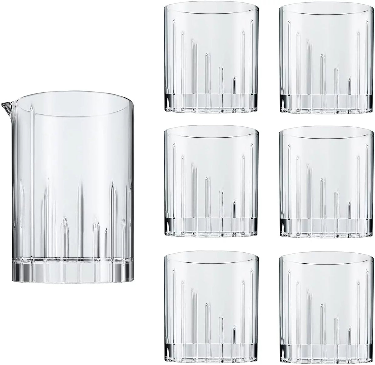 Spinning Crystal Glasses 7 Piece Set with Pitcher B810441