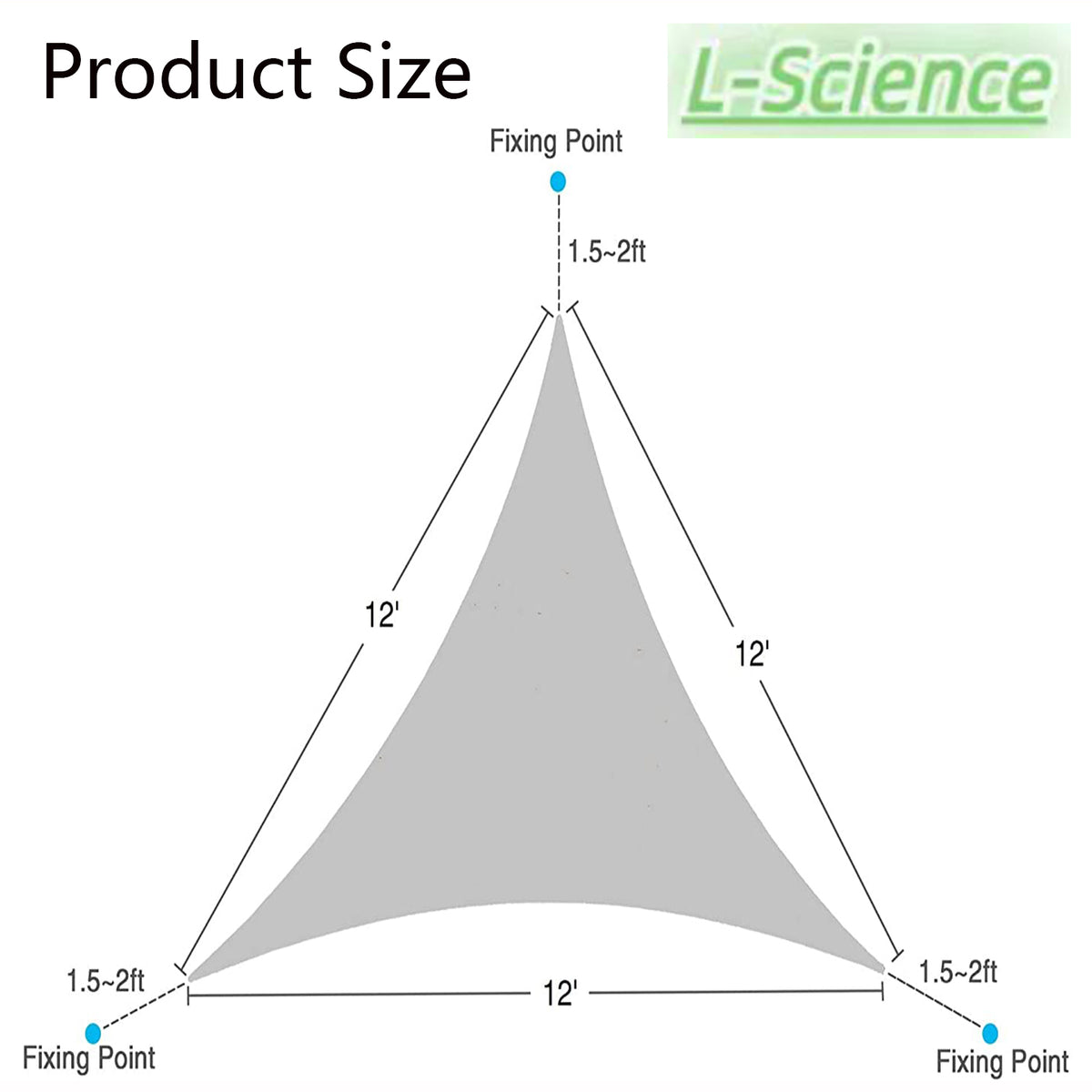 Sun Shade Sail Equilateral Triangle Patio Canopy E4569