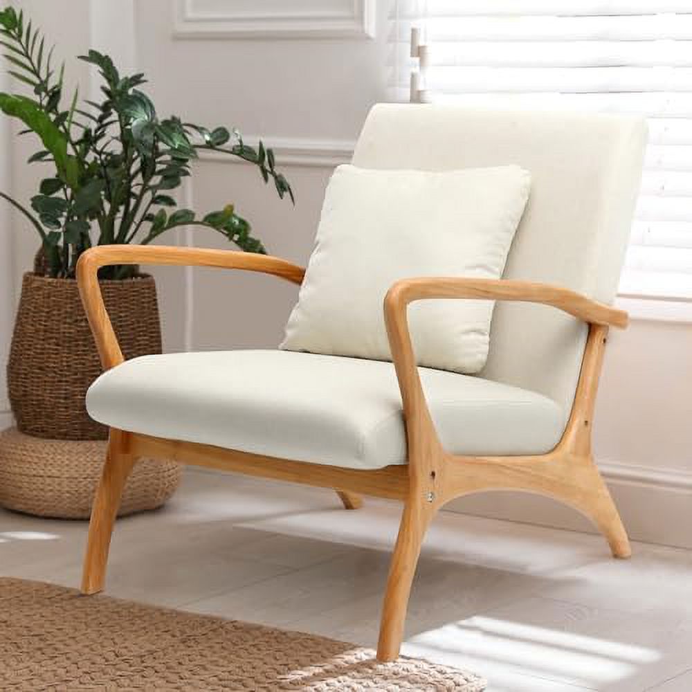 Accent Chair with Lumbar Pillow Upholstered Linen Fabric K70826
