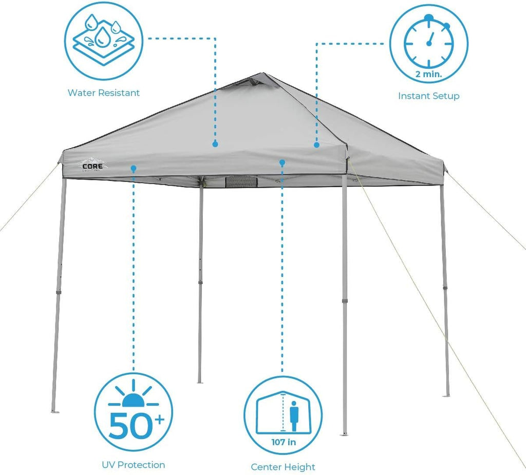 Gray 8 ft x 8 ft Straight Leg Canopy Tent with Carry Bag I320