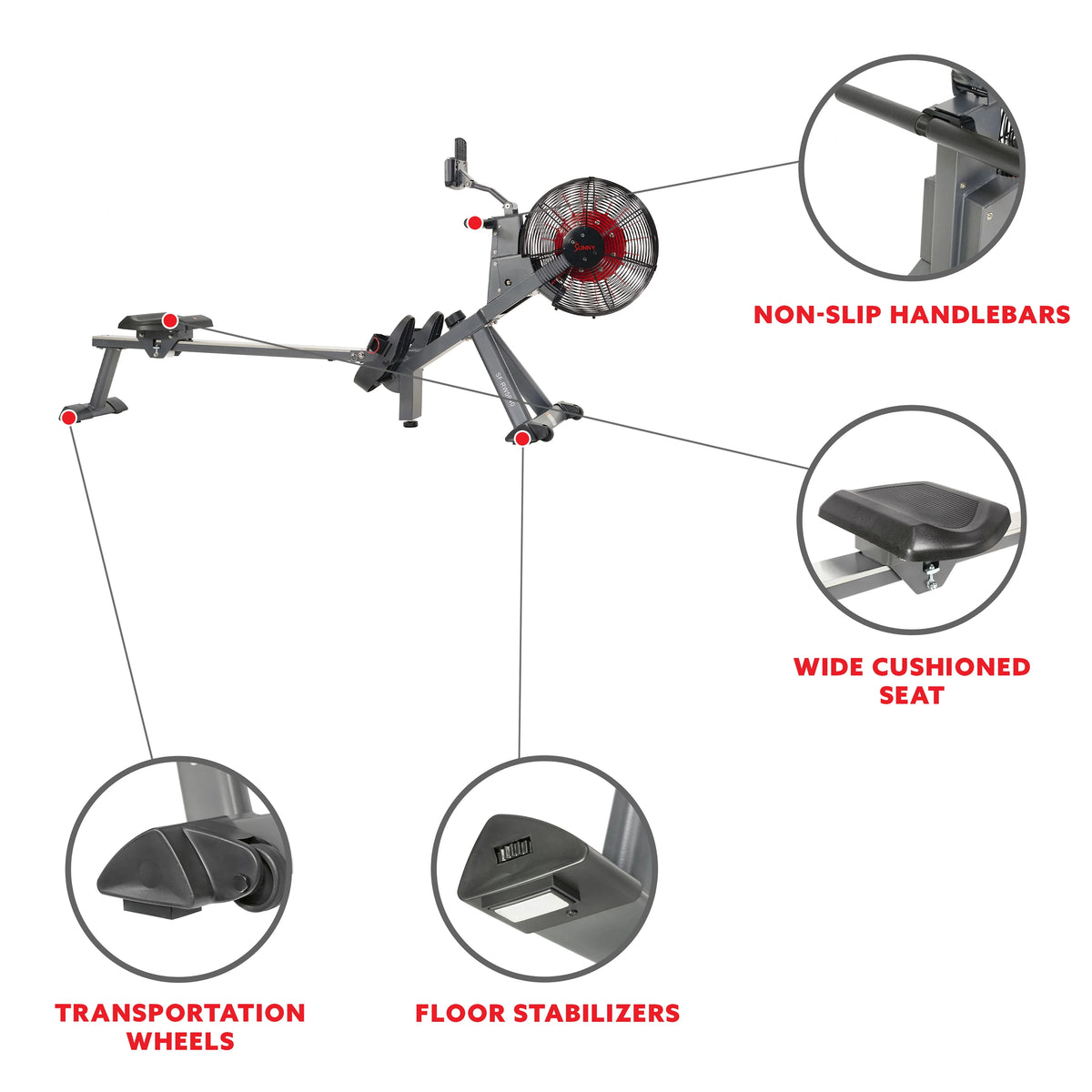 Magnetic Air Resistance Rowing Machine T622944