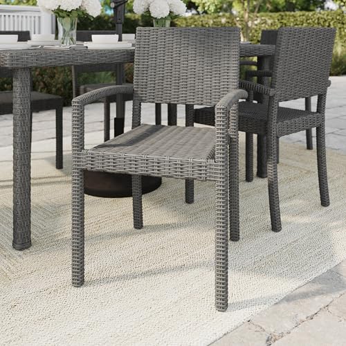 Brown Set of 2 Stackable Patio Armchairs C36228