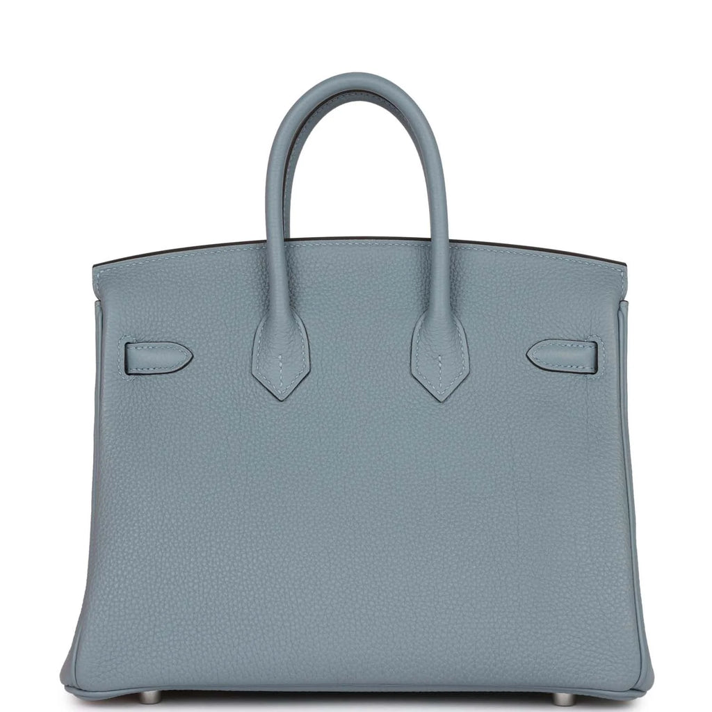 Bleu Lin Togo Palladium Hardware Handbag F8895