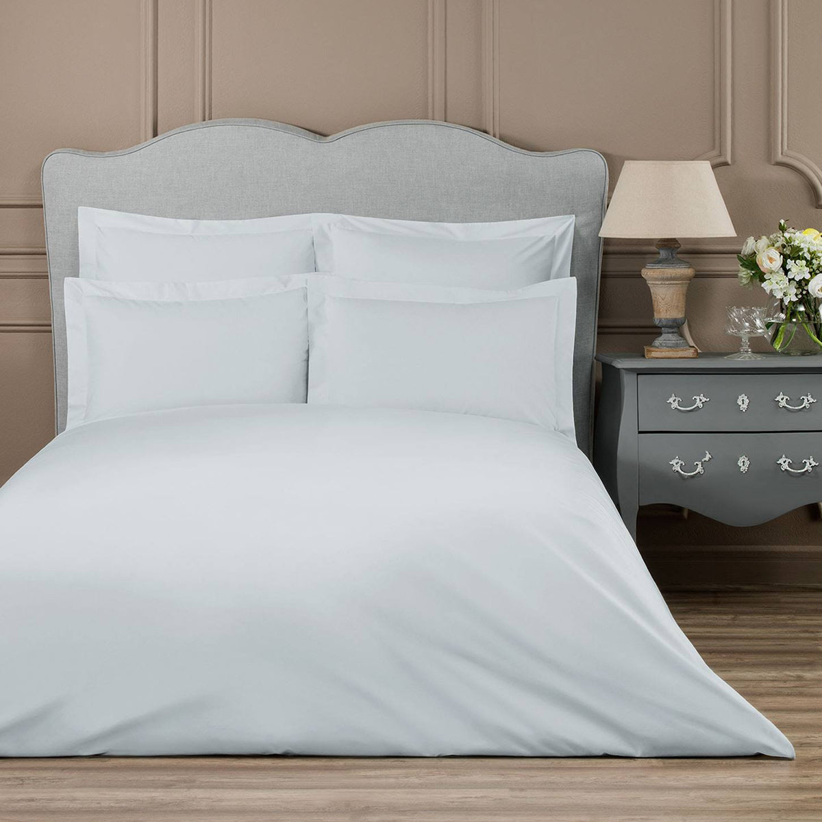 Light Blue-Gray Cotton Sateen Duvet Cover Single Size H60012