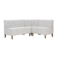 Light Grey Wood Upholstered Corner Bench X680