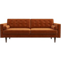 Orange Velvet Loveseat C15007