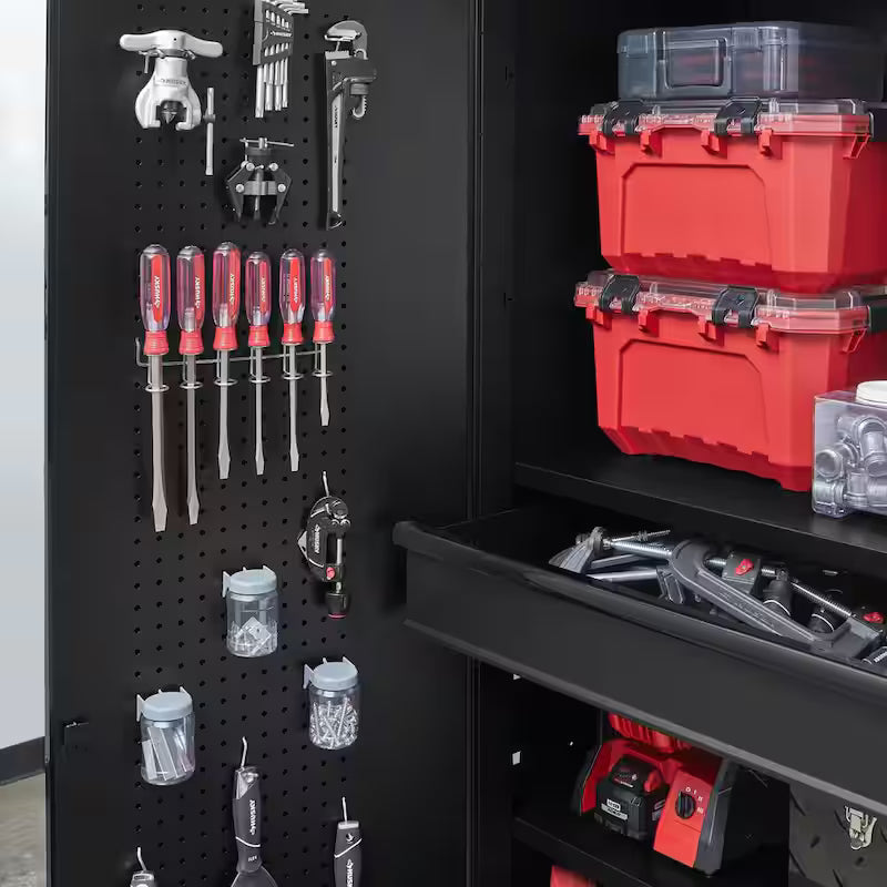 7 Piece Heavy Duty Welded Steel Garage Storage System in Black F116
