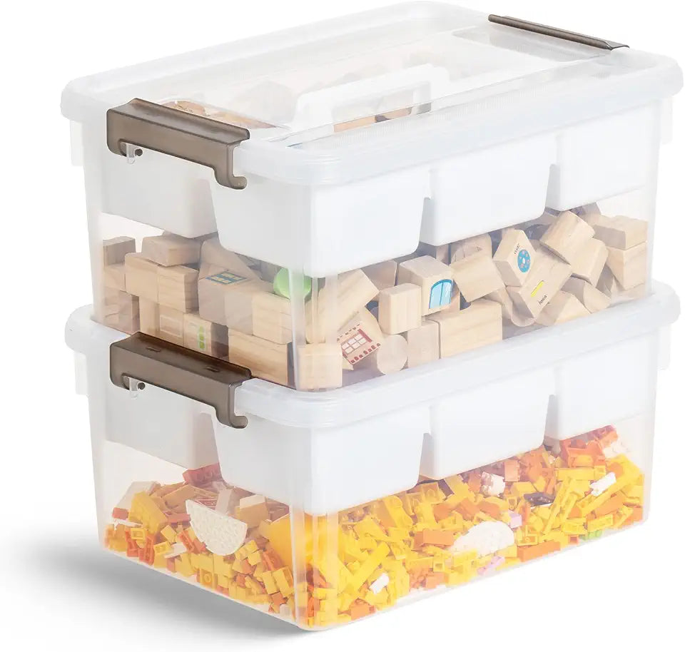 17 Qt Plastic Storage Bins with Lids, Clear, 2 Packs O209936