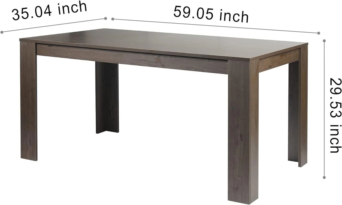 5 Piece Rectangular Wood Dining Table Set with 4 Green Chairs N490