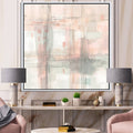 Pink Grey Modern Framed Canvas - 32 in. Wide x 16 in. High - Gold S421