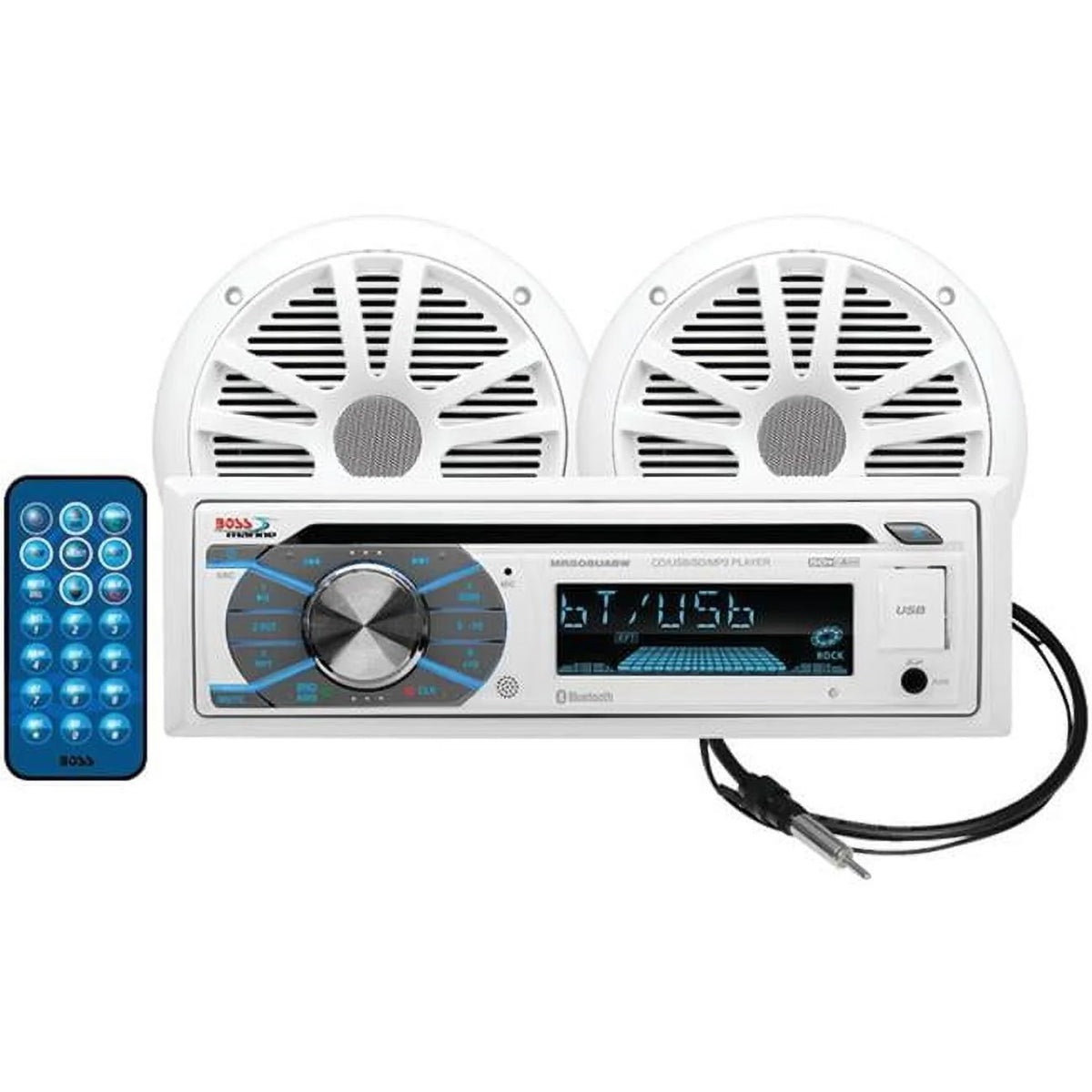 Single-DIN In-Dash MP3-Compatible CD AM-FM Receiver with Bluetooth & 2 Speakers D623983