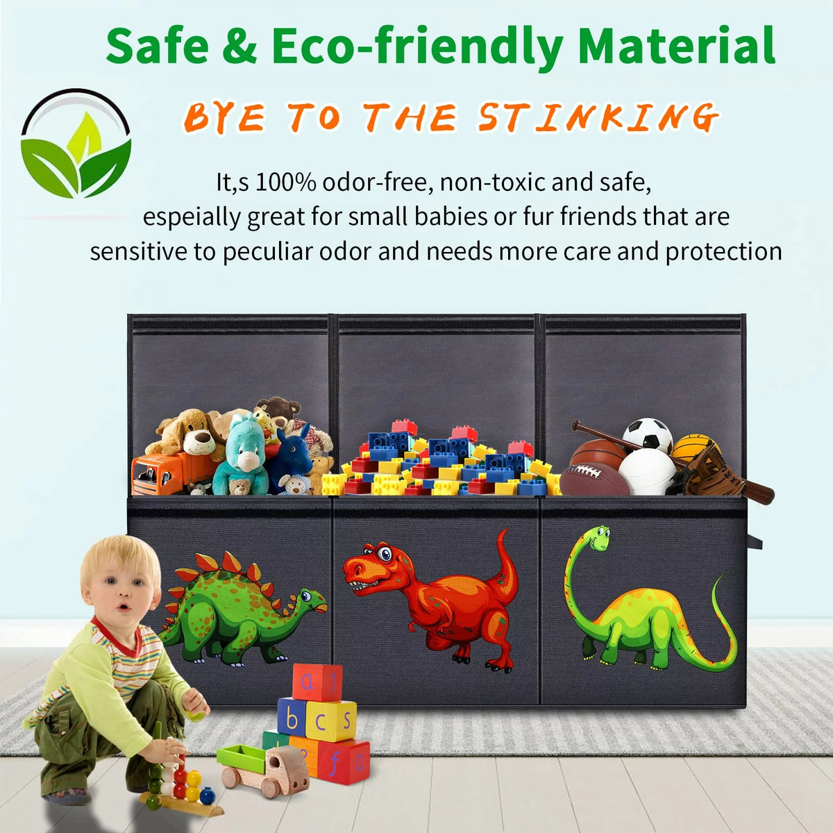 Large Kids Toy Storage Chest with Lids U751428