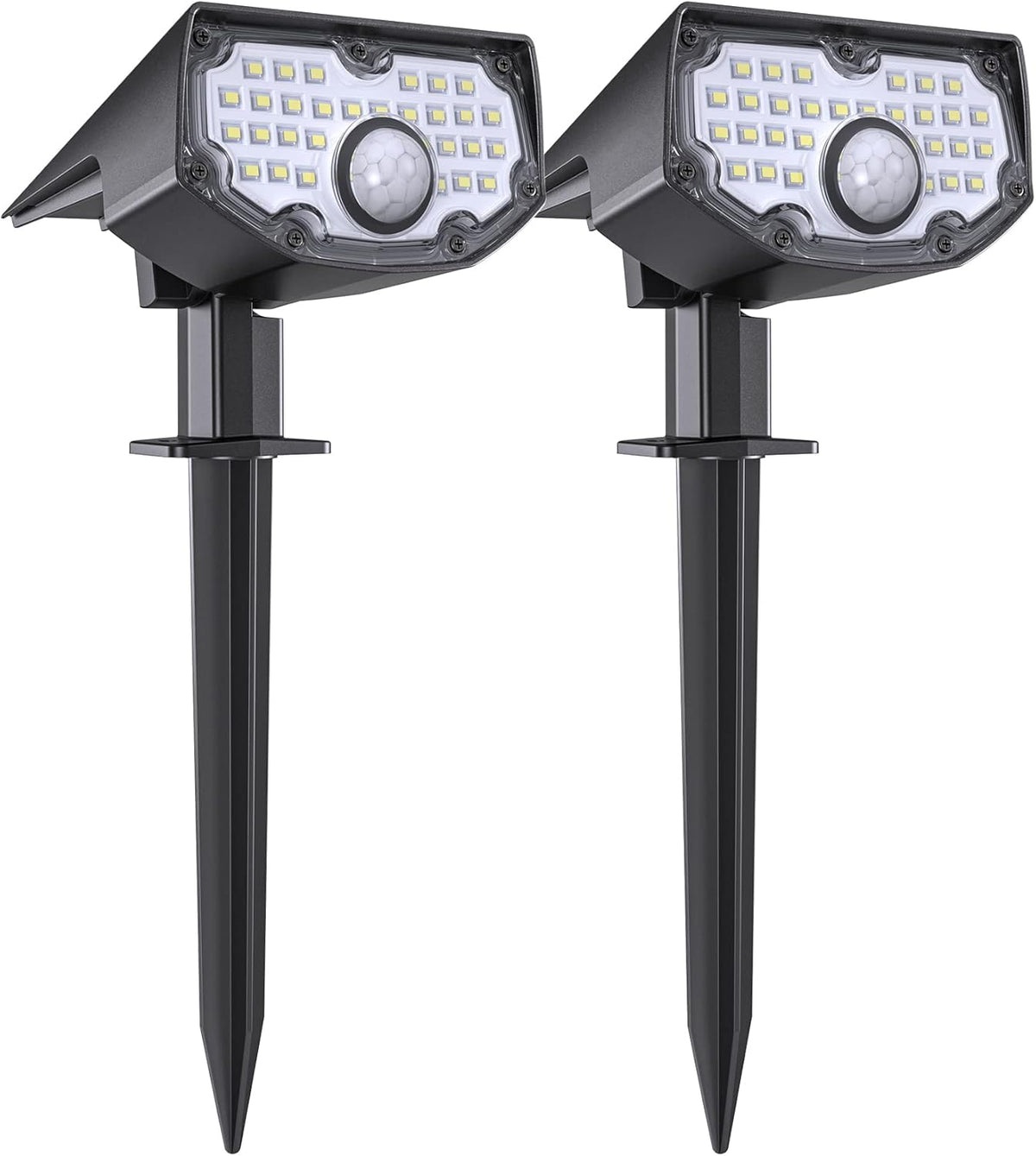 4 Pack Cold White Solar Powered Motion Sensor Outdoor Spot Lights H389