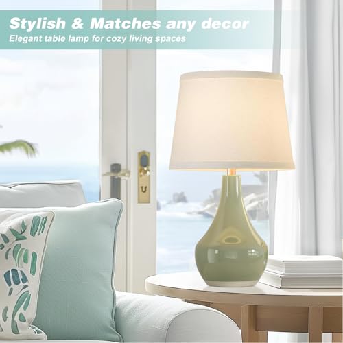 Modern Ceramic Table Lamps Set of 2 Grey H657556