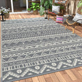 6x9ft Grey White Reversible Outdoor Rug G53050