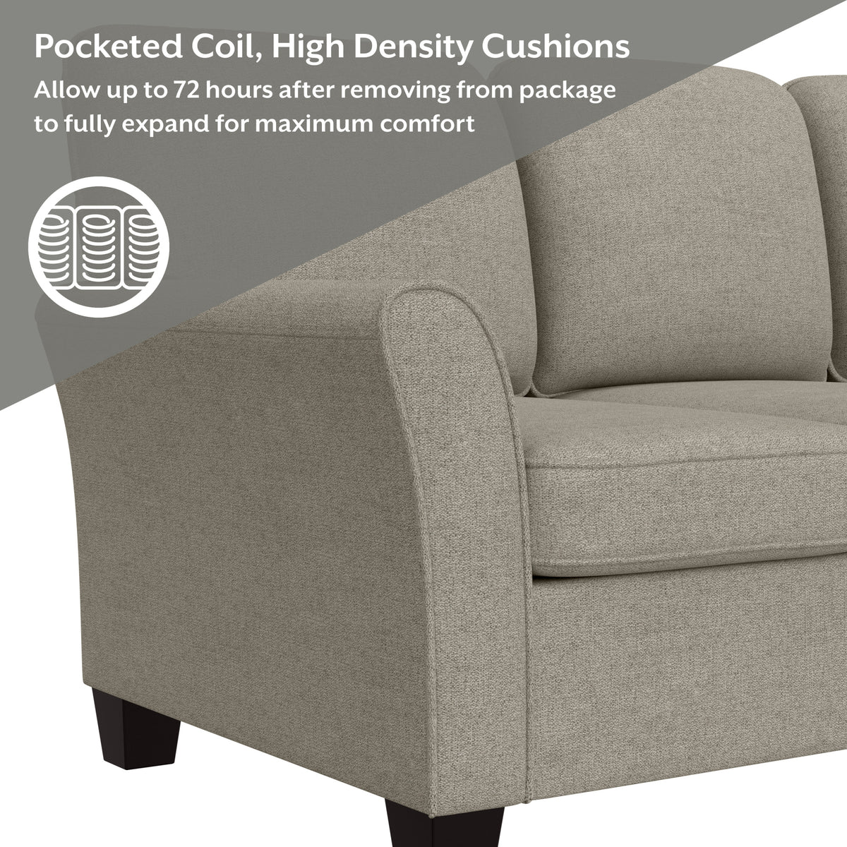 Greige Upholstered Sofa C7587
