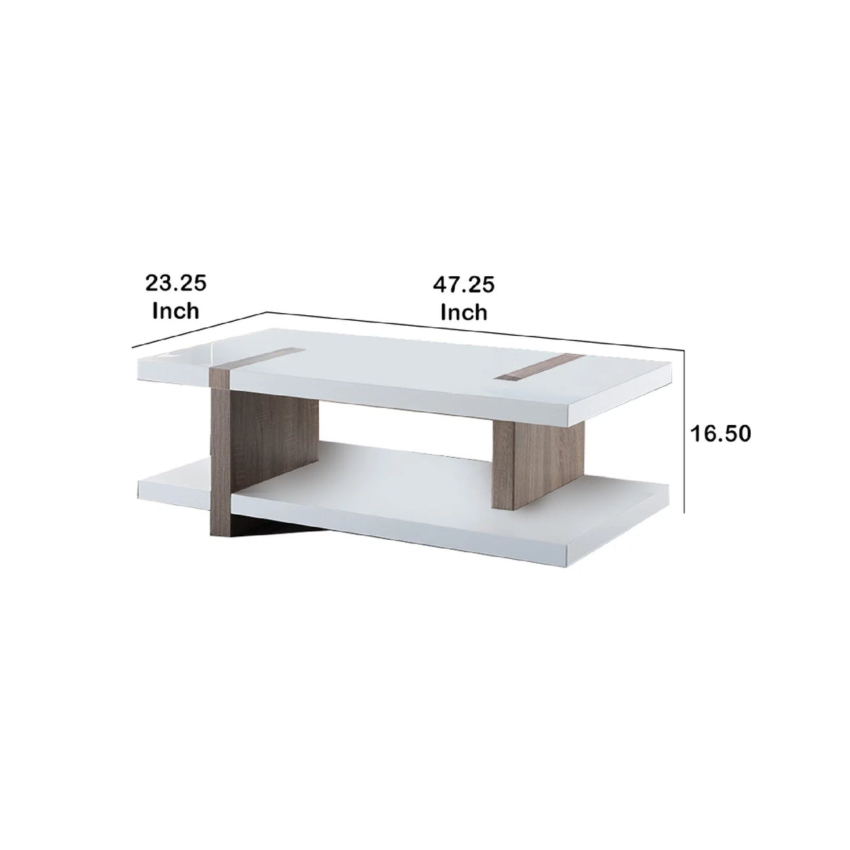 White and Brown Wooden Coffee Table G5633