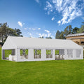 20x40FT White Roof Party Tent with Detachable PVC Sidewalls J15646