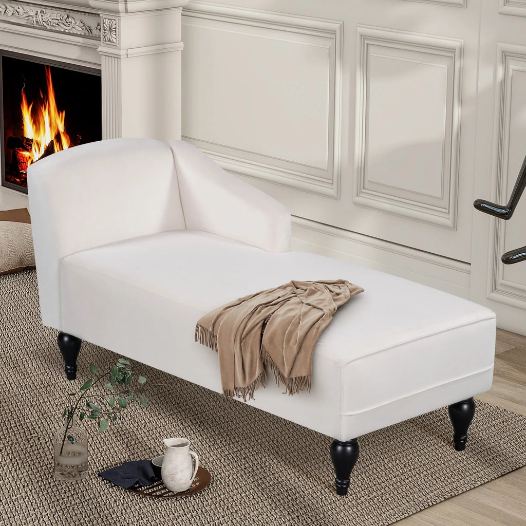 58 inch Velvet Button Tufted Chaise Lounge Sofa G56672