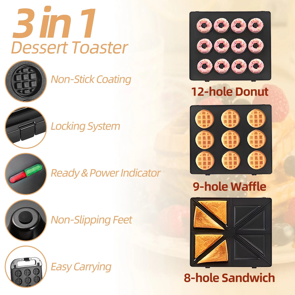 3-in-1 Nonstick Dessert Maker with Removable Plates H252671