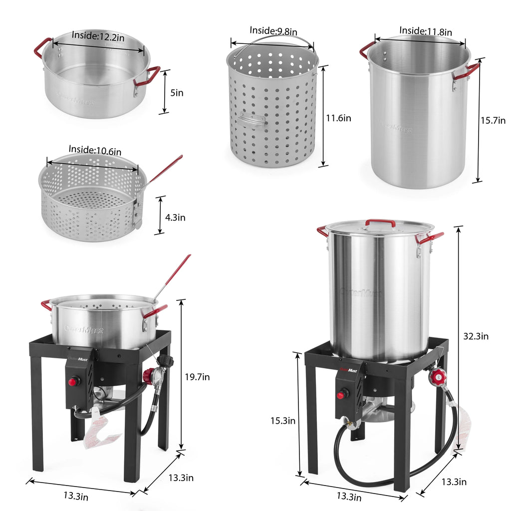 30 QT Turkey Fryer with Basket and Burner Set M2137