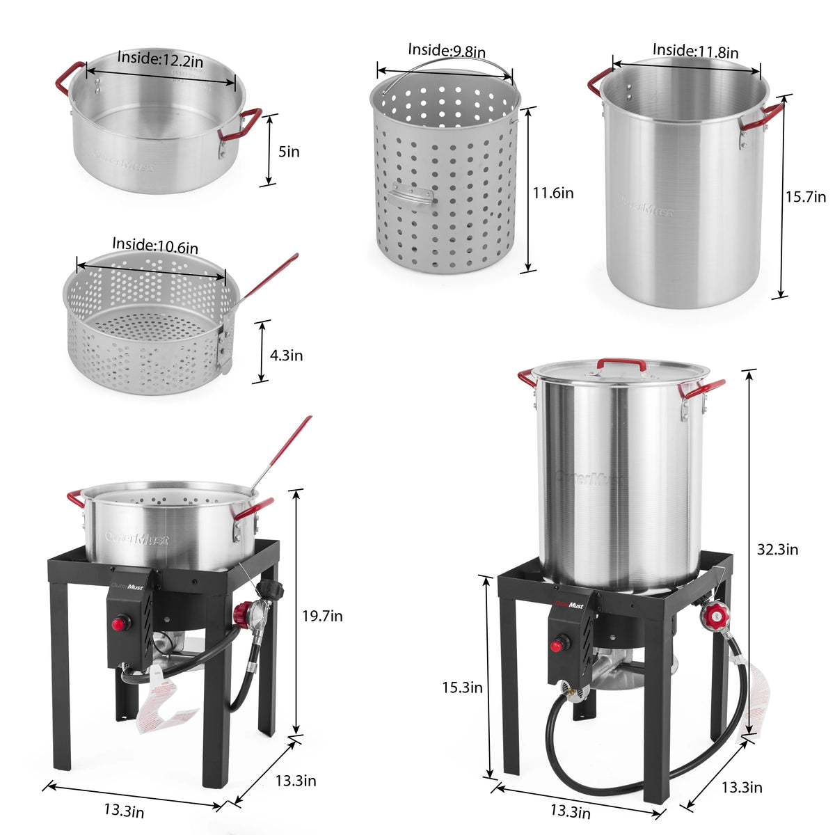 30 QT Turkey Fryer with Basket and Burner Set M2137