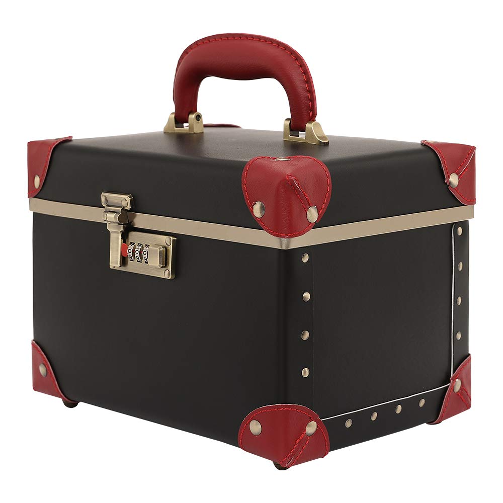 Retro Blue Portable Makeup Train Case with Combination Lock I3042