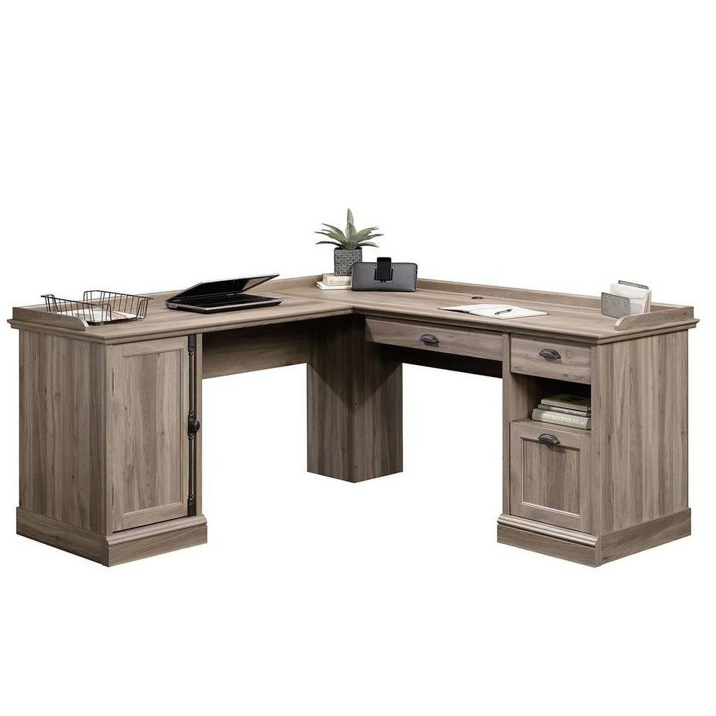 L-Desk, Salt Oak Finish T30050
