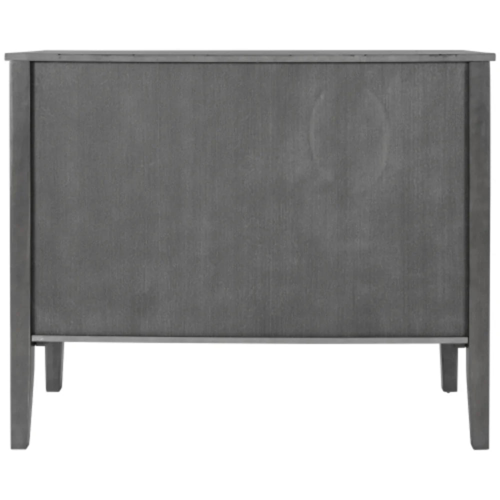 Antique Gray Wooden Accent Storage Cabinet with Adjustable Shelf H79280
