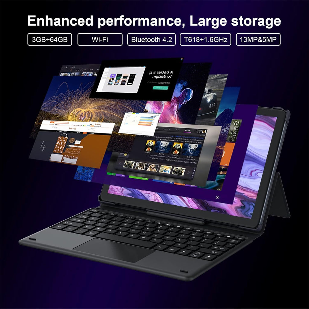 Android 11 Tablet 10.1 inch 2 in 1 Octa-Core 3GB RAM 64GB ROM with Keyboard Z774